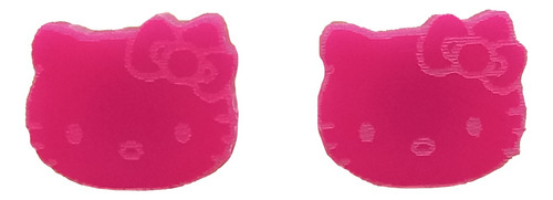 Aros Hello Kitty En Base De Acero Quirurgico Rosa Chicle