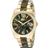 Reloj Fossil Mujer Acero Dorado Fecha 50mts Moderno Es3831