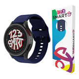 Pulseira De Silicone Fecho Azul Marinho 20mm Compativel Com Samsung Galaxy Watch 3 41mm Active 1 2 Watch 4 5 6 40mm 42mm 43mm 44mm 45mm 46mm 47mm - Cor Azul-marinho