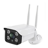 Camera Wireless Wifi Externa 2 Antena 1080p Full Dia E Noite Cor Branco