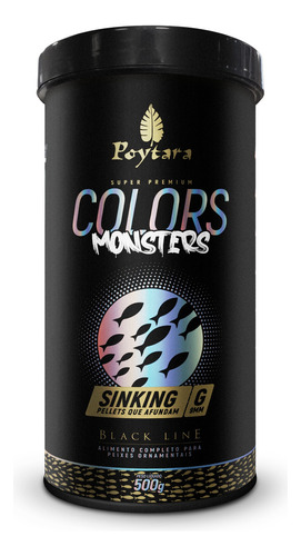 Ração Peixes Fundo Poytara Colors Monsters Sinking G 500gr
