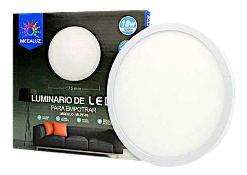 Lampara Luminaria Luz Led Blanco Frio 18w De 175mm Diametro