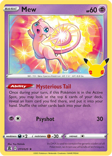 Mew Aniversario Holo Raro Pokemon Tcg+10 Cartas