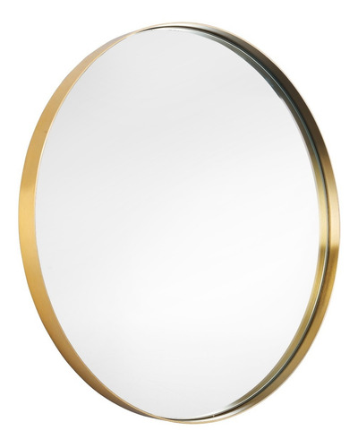 Espelho Decorativo Moldura Dourado Metal De 40cm 