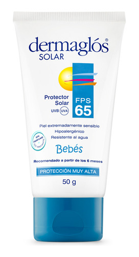 Dermaglos Protector Solar Fps65 Bebés +6 Piel Sensible 50gr