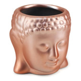 Enfeite Vaso Cabeça De Buda Em Ceramica 8cm - Metalizado