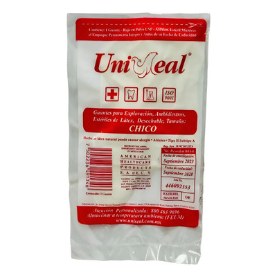 Guantes Látex Estériles UniSeal Chico Color Natural Caja 100 Uds | Meses sin interés