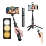 Tripie Para Celular Selfie Stick Control Remoto Luz Portátil