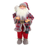 Boneco Natal Papai Noel Lamparina Em Tecido 70cm