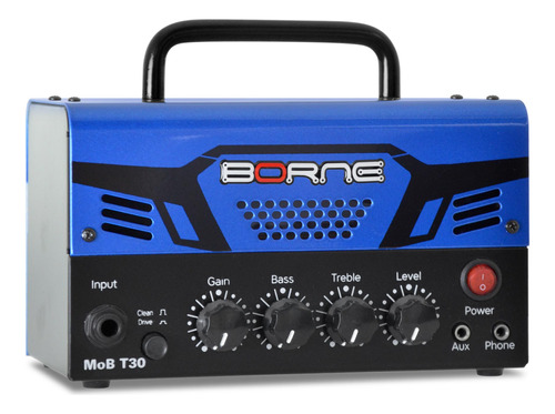 Cabeçote Borne Mob T30 Azul 30w C/distorção P/guitarra