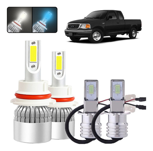 Kit De Focos Led 9007 H3 Para Ford F-150 1994-2000