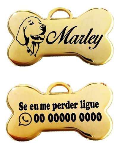 Placa Identificação Nome Telefone Gravado Laser Pit Bull Pet