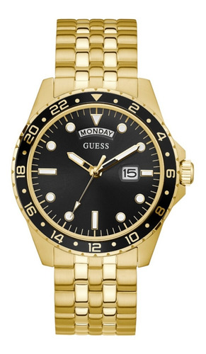 Reloj Original Para Hombre Marca Guess Comet Color Dorado