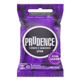 Preservativo Lubrificado Uva Prudence Cores E Sabores Pacote 3 Unidades