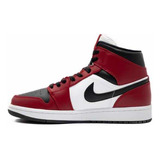 Jordan Nike Air 1 Mid Gs Chicago Negro Toe