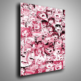 Cuadro Metalico Waifus Fondo Rosa Anime Aluminio 30x40cm Art