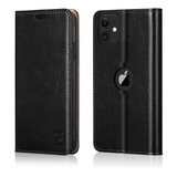 Funda Para iPhone 11, Negro/tarjetero/cuero/delgada