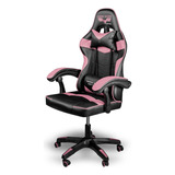 Silla De Escritorio Steelpro Rocket 2.0 Sin Reposapiés Gamer Ergonómica  Negra Y Rosa Con Tapizado De Cuero Sintético