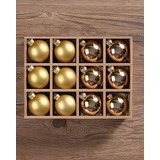 12 Bolas Decorativas De Navidad Dorado