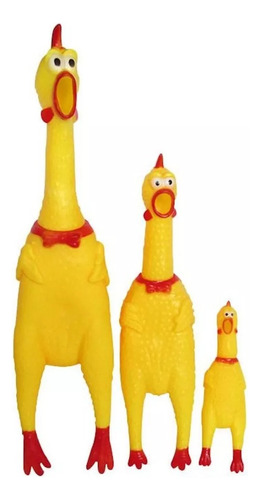 Pollo Chillon Juguetes Broma Niños Amarillo Jumbo Gallo 6pz