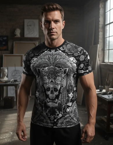 Playera Sublimada Día De Muertos Guerrero D2