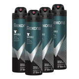 Kit 4 Desodorantes Rexona Men Aerossol Invisible 150ml