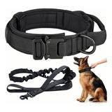 Juego De Correa Y Collar Táctico Ajustable Para Perros