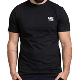 Remera Canterbury De Algodón Urbana Negra Logo Bordado