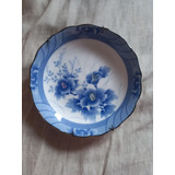 Plato De Pared Porcelana Azul Y Blanco Japonés 