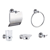 Set De Accesorios Para Baño Gloa 5 Piezas Metalico Salvinia