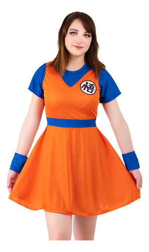 Disfraz De Goku Para Mujer, Dama, Vestido Kakaroto, Cosplay, Bulma, , Gocusita, Dragon, Son Goku, Esfera, Kakarotto, Milk, Anime
