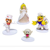 Set 4 Figuras Super Mario Bros Odyssey Boda Peach & Bowser