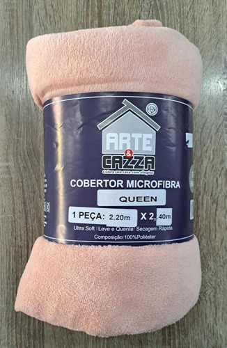Manta Microfibra Lisa Queen Size 2,20x2,40m Arte & Cazza