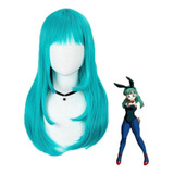 Peruca De Anime, 60 Cm, Para Cosplay, Bulma, Cor Azul Verde