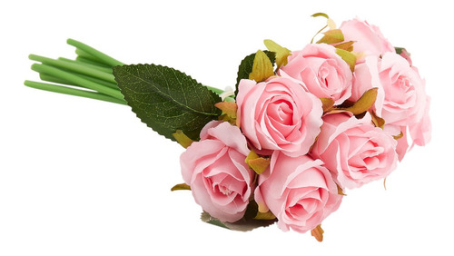 Ramo Rosas Artificiales X 10 Flores Casamiento Novia Decoran