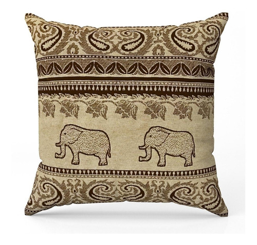 Capa De Almofada Decorativa Indiana Elefante Premium 45x45