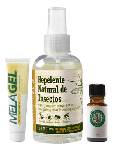 Melaleuca - Repelente Natural + Melagel + Aceite T36-c5 3pz