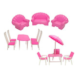 Pack De Living,comedor, Terraza Para Casa De La Muñeca Barby