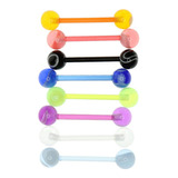 8 Piezas Surtido Color Acrílico Barbell Ball Nipplering