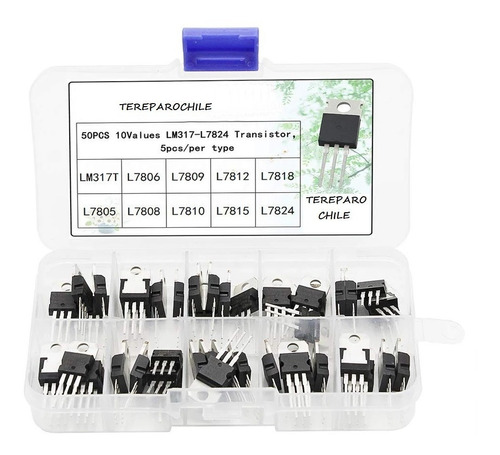 50 X Transistores Lm317 L7805 L7806 L7808 L7809 L7810 L7812