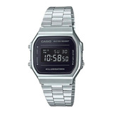 Reloj Casio A168wem-1 Plateado Espejo Morado Oscuro Full