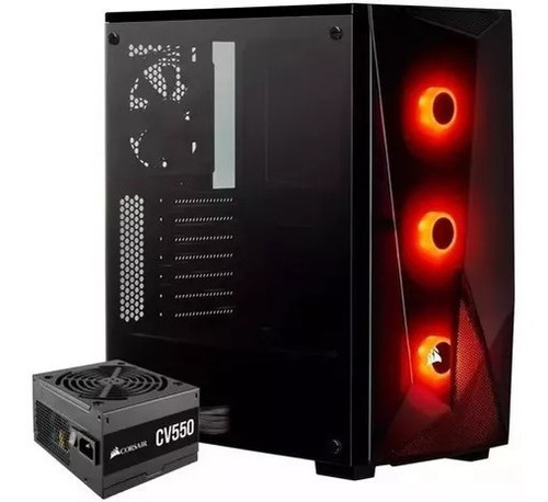 Gabinete Corsair Spec Delta Tg Rgb C/fuente 550w 80+ Bronze Color Negro