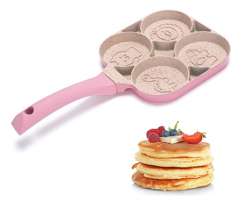 Sarten Hotcakes Huevo 4 Divisiones Antiadherente Molde Wafle