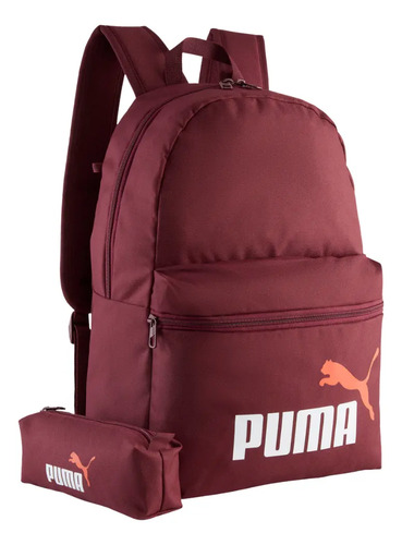 Mochila Con Estuchera Puma Phase Escolar Original Backpack Deportiva Urbana 100% Poliéster Bolso Botella