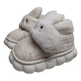 Botita Peluche Interior Piel Sintética Pantufla 22-26 Abrojo