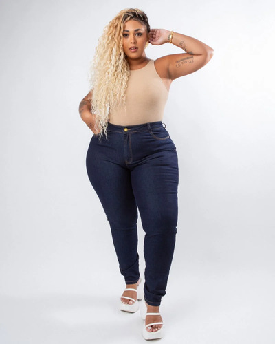 Calça Jeans Plus Size Skinny Levanta Bumbum Cintura Alta | Frete grátis