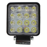 Neblinero 16 Led 48w Foco 10-48v Auto Camión Cuadrado Unidad