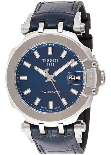 Reloj Tissot T-race Swissmatic Azul Piel Azul T115.407.17.04 Color De La Correa Azul Oscuro