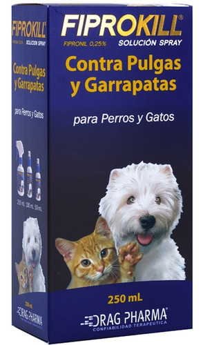 Fiprokill Spray 250ml Pulgas Y Garrapatas Perro-gato Pethome