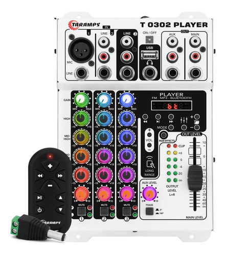 Mesa De Som Taramps Player Multicolor Bt Usb 72 Efeitos Led